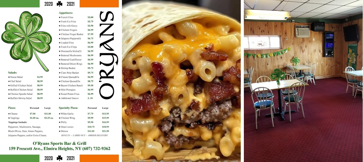 O'Ryans Sports Bar And Grill Menu